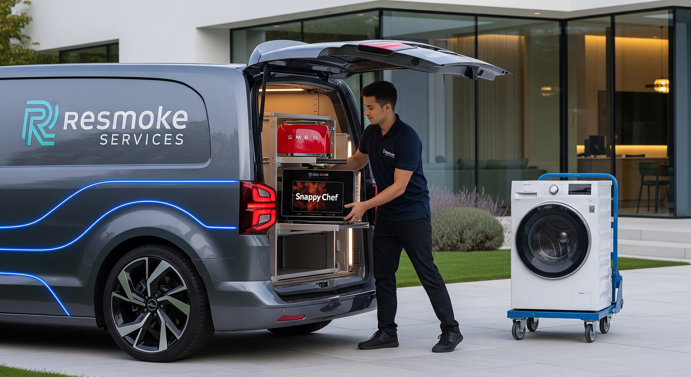 Collection and delivery service van