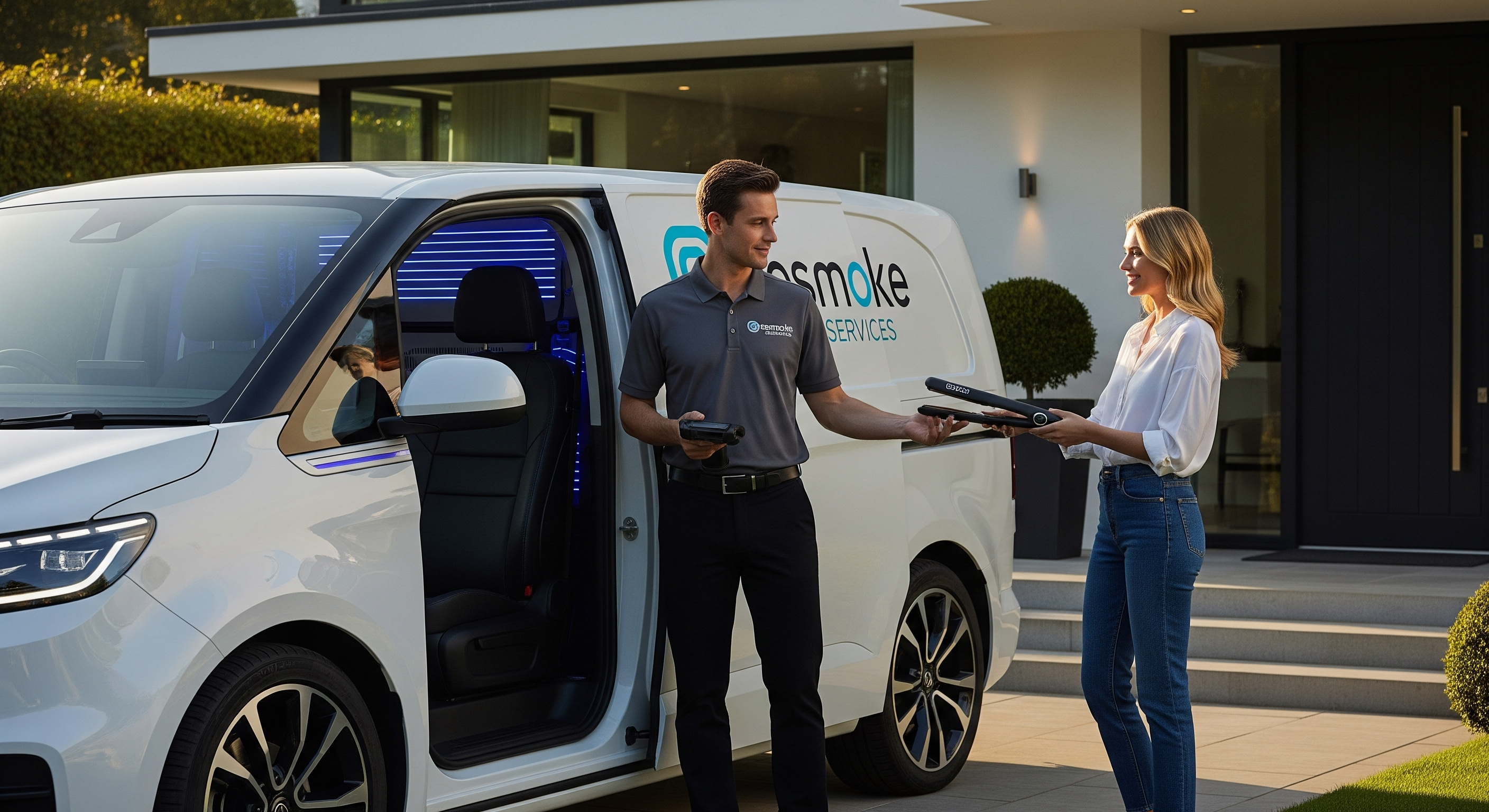 Collection and delivery service van