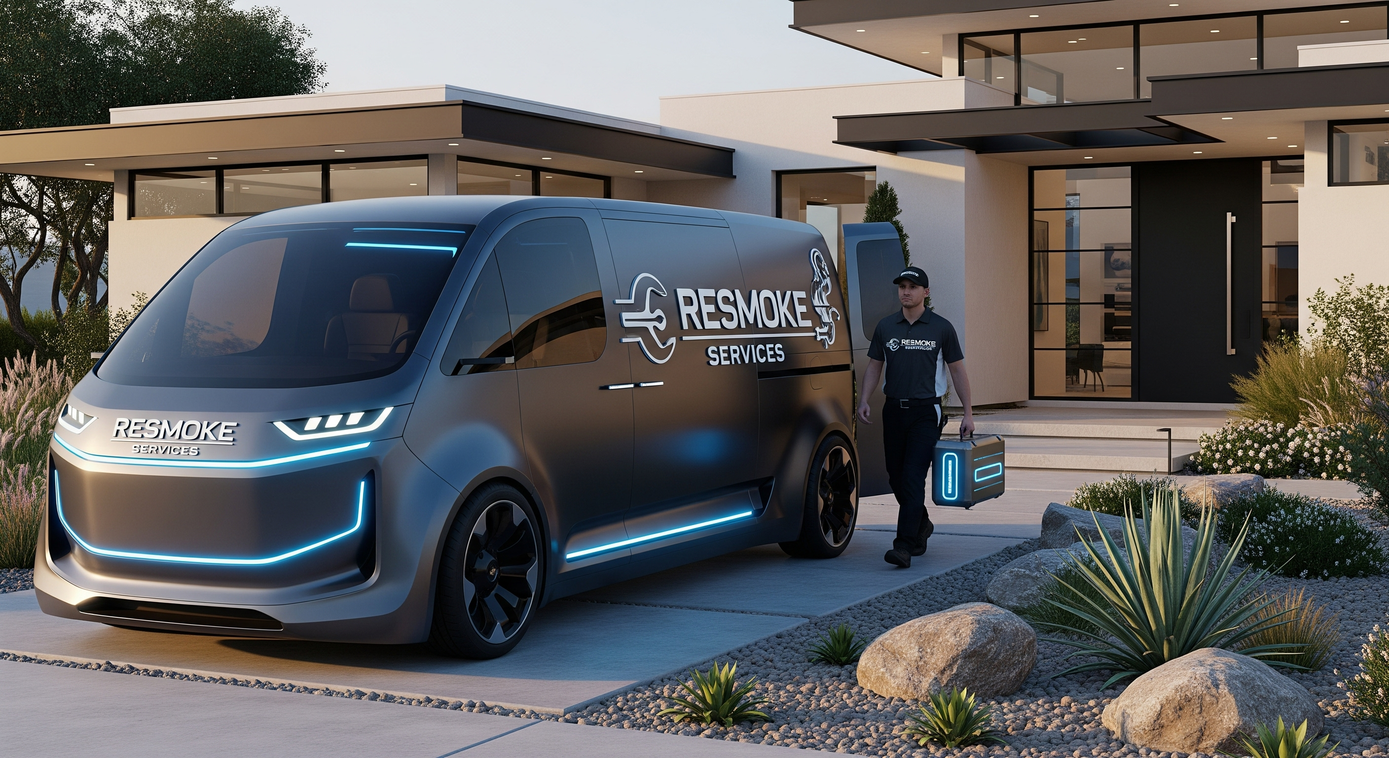 Technician repairing appliance onsite